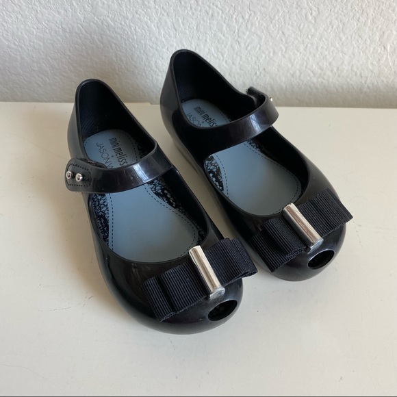 Mini Melissa + Jason Wu Mary Jane Ballet Flat with Grosgrain Ribbon Bow - Picture 3 of 13